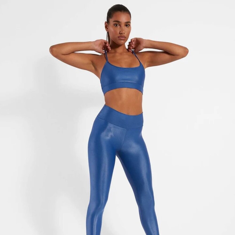 Koral Lustrous Max High Rise Shiny Leggings in Lapis Blue